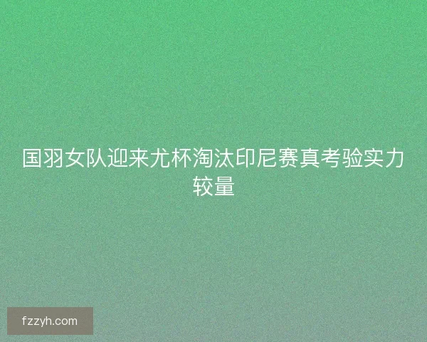 国羽女队迎来尤杯淘汰印尼赛真考验实力较量